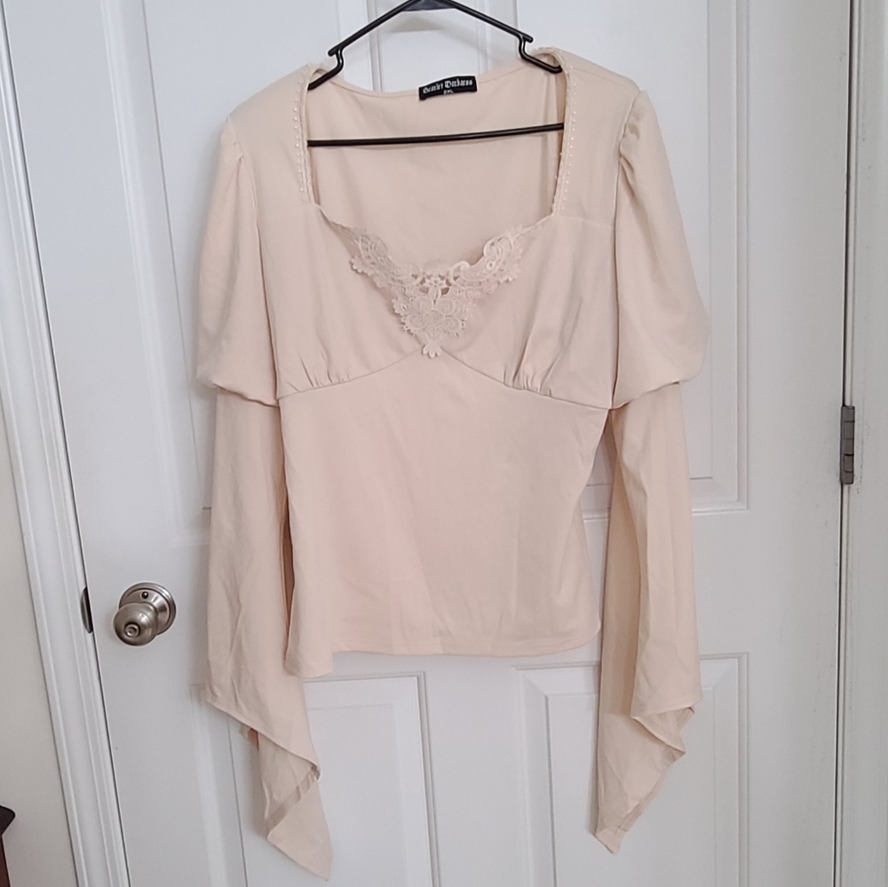 Scarlet Darkness Apricot Renaissance Top
